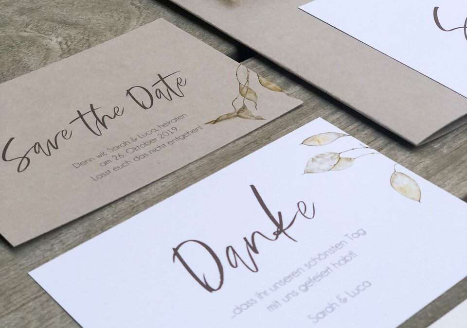 Individuelle Papeterie für eure Hochzeit